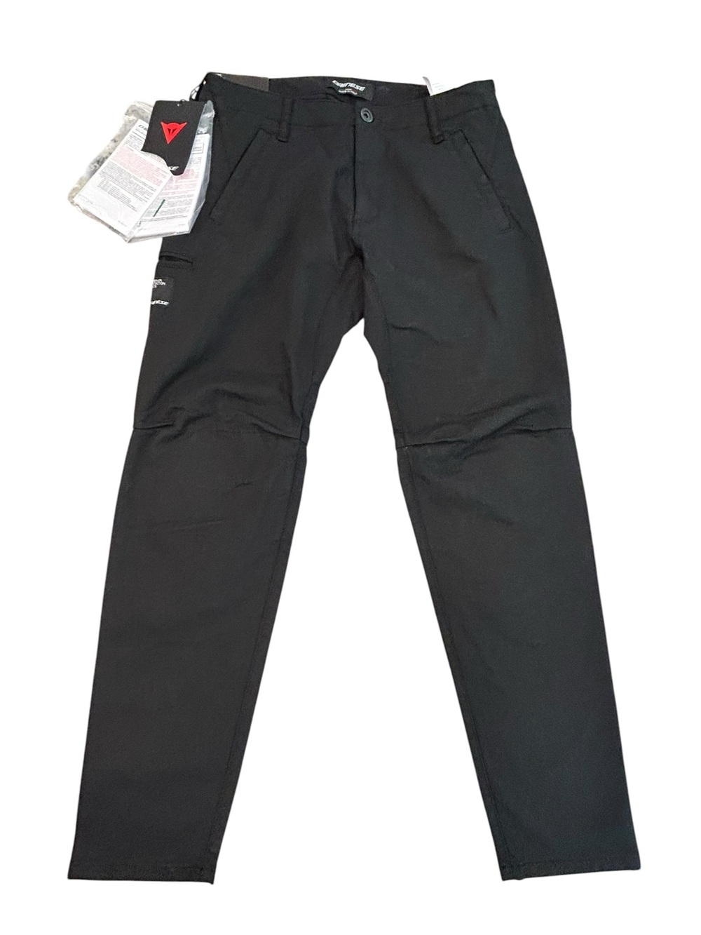 Dainese Italian Tex Chino Black Moto Protective Pants Men’s Slim Class AA NWT 34